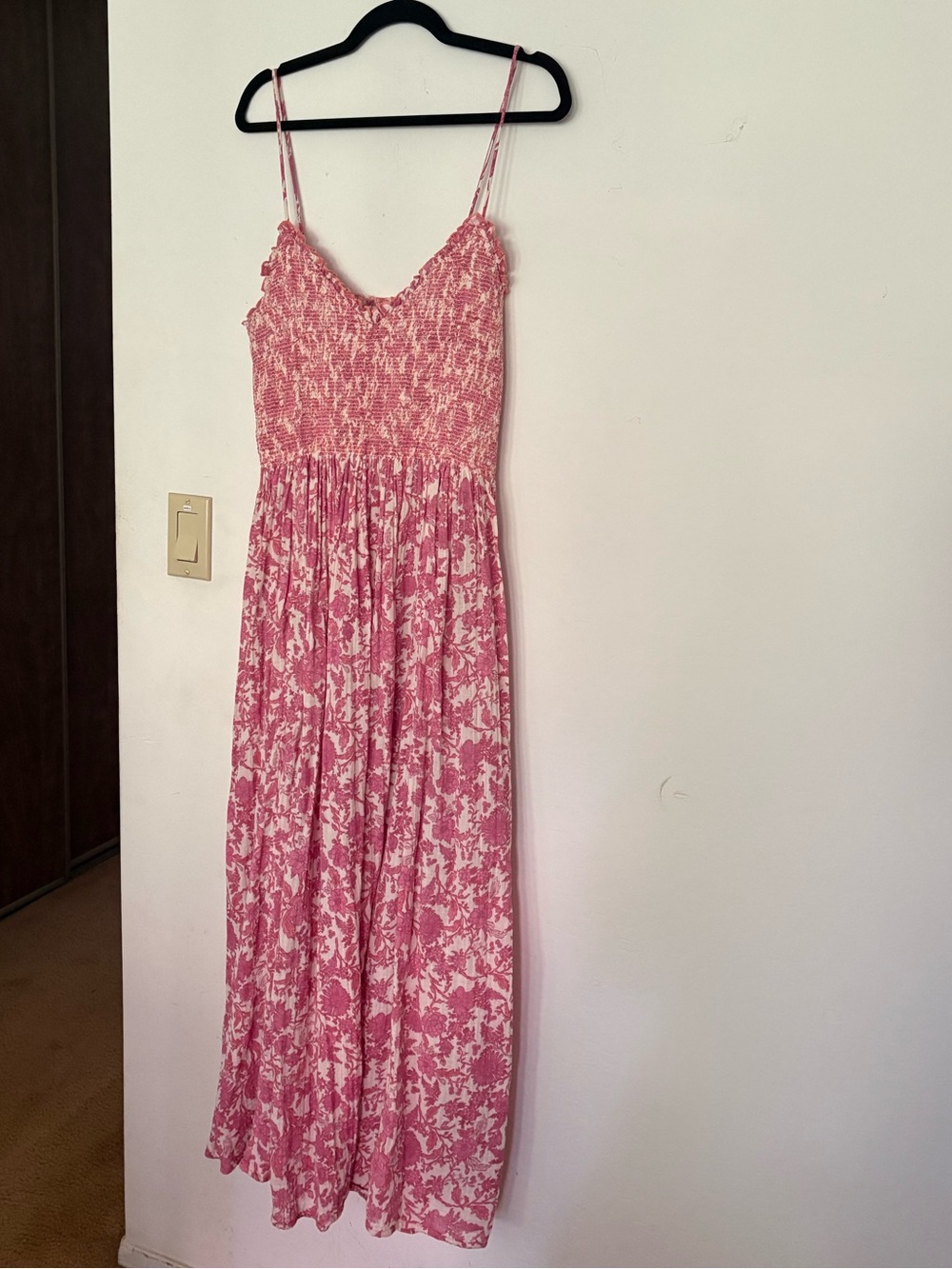 Free People Pink and White Floral Maxi Dress